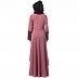 Polka dotted asymmetrical dress abaya- Puce Pink-Wine Polka dotted asymmetrical dress abaya- Puce Pink-Wine